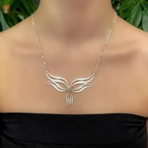 Filigree Tulip Model Silver Necklace