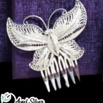 Filigree Silver Butterfly Hair Clip