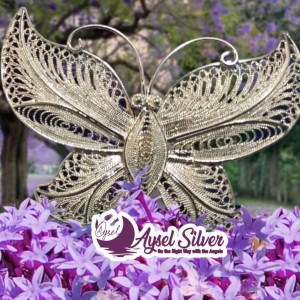 Filigree Silver Butterfly Hairpin