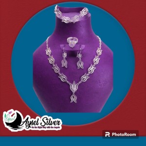 Filigree  Silver Tulip Model Jewelry Set