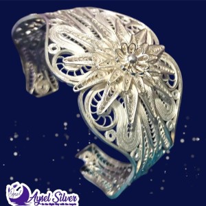 Filigree  Rose Model Silver Bracelet