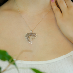 Silver Necklace with Root Ruby Stone