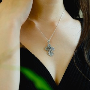 Christian Model Filigree Silver Necklace