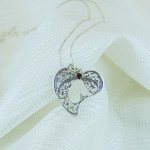 Silver Necklace with Root Ruby Stone